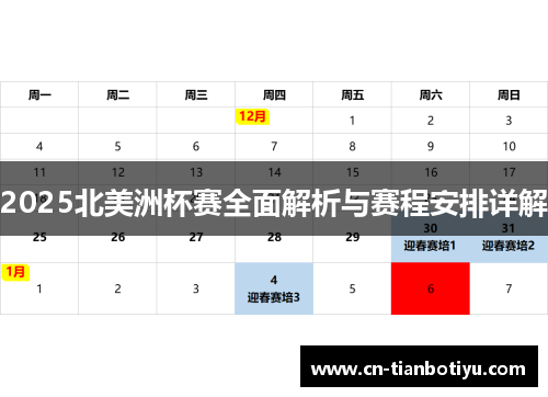 2025北美洲杯赛全面解析与赛程安排详解